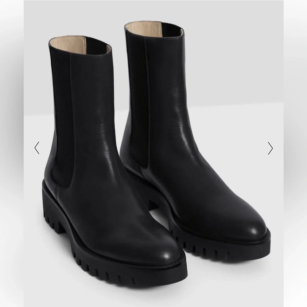 THEORY***CHELSEA BOOTIE In Black Leather**EU 40; US 10 $475 - Picture 8 of 12